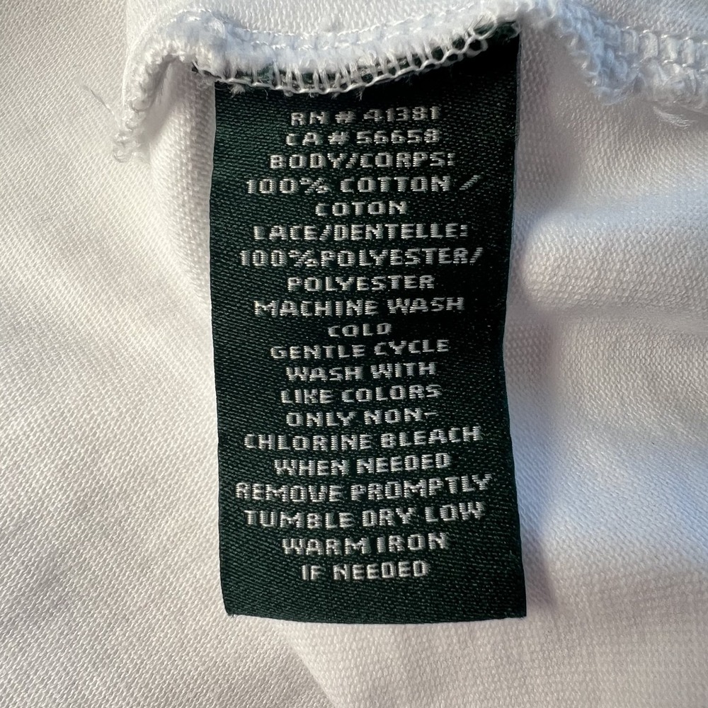 Lauren Ralph Lauren White Eyelet Sleeve Top Womens 3X 100% Cotton Boxy Preppy - Picture 9 of 11